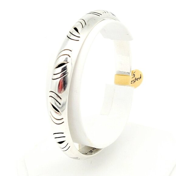 Sterling Silver Bangle Bracelet Up to 8 Inch Signed TC 20M 925 Mexico 20.08 gr - Picture 2 of 7
